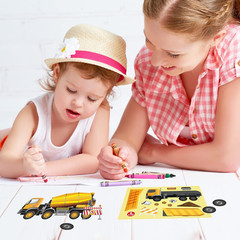 6.5‘’ X 4.5‘’ Make Your Own Construction Vehicle Stickers for Kids Boys Make a F