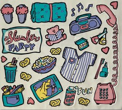 SLUMBER PARTY Stickers(26pc)Frances Meyer•Overnight•Kids•Snack•Nightgown •Girls