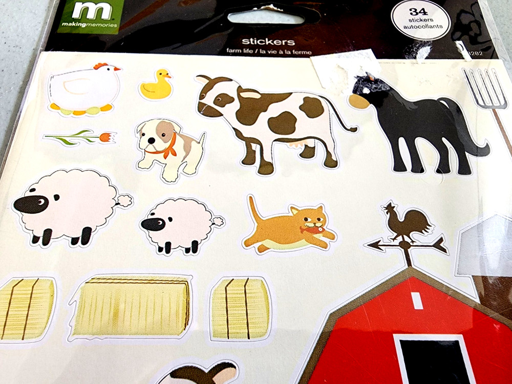 Making Memories Farm Stickers 34pc Scrapbook Barn Silo Horse Pig 2009 NOS