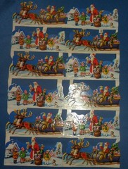 Vintage 12 Santa Scene Stickers 3″ x 1 1/2″ Made in England