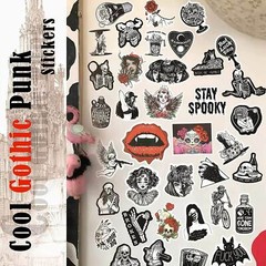 300PCS Gothic Stickers Pack cool for Teens, Vinyl Punk Gothic Stickers