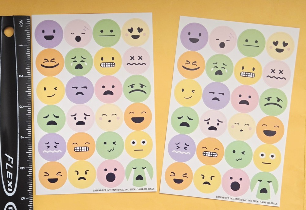 Emojis Single Sticker Sheet Lot Of 2