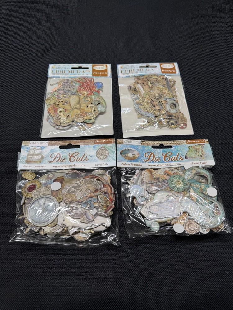 Stamperia Ephemera Die/Paper Cut Outs Lot Of 4 Different Packages