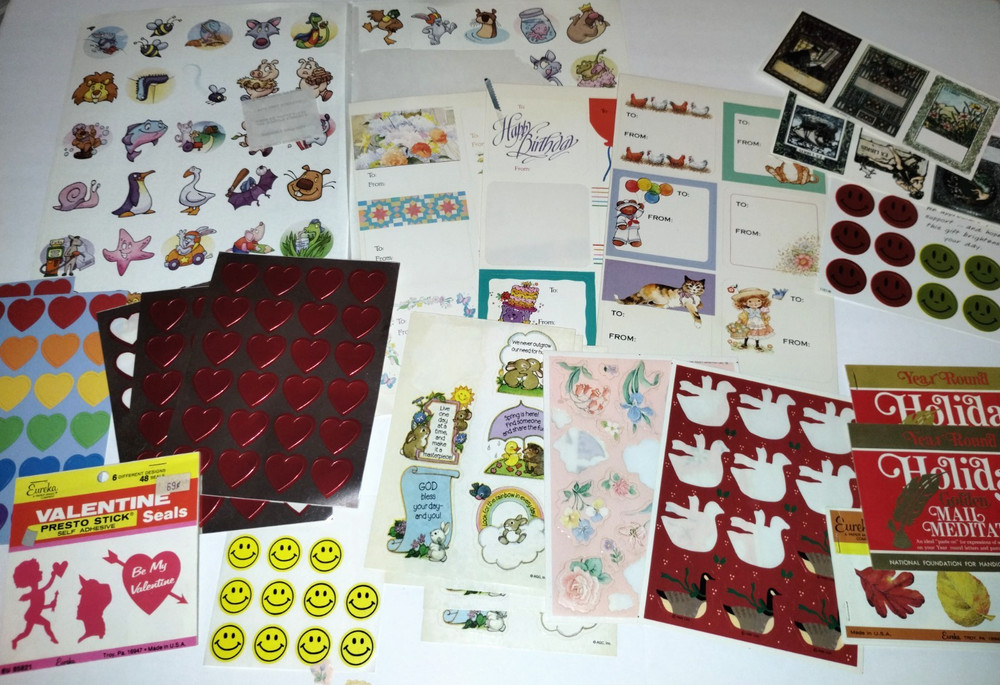 Vintage Stickers Lot Full & Partial Sheets Hambly Current Hallmark Eureka AGC +