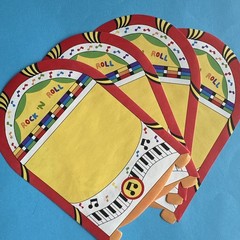 Vintage 80s Jukebox Rock ‘N Roll Stationery Notepaper Music Box Lot Of 4 Sheets