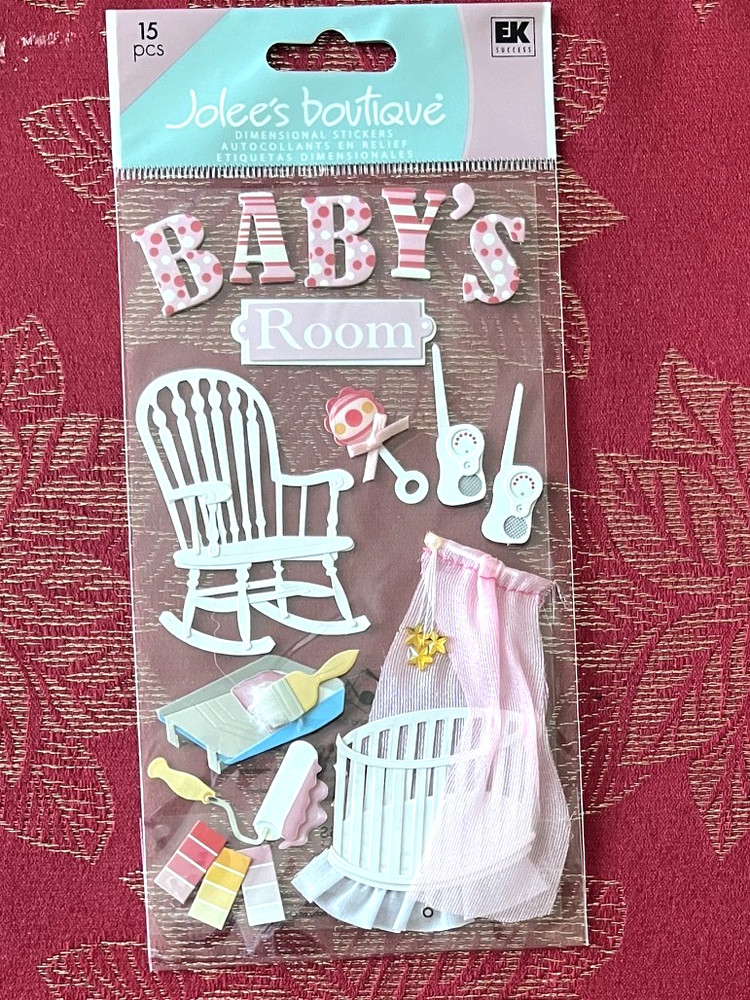 BABY GIRL’S ROOM ROCKING CHAIR SO CUTE RARE JOLEE’S 3D STICKERS
