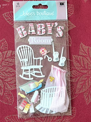 BABY GIRL’S ROOM ROCKING CHAIR SO CUTE RARE JOLEE’S 3D STICKERS