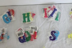 Lot Over 250 Puffy Letters Numbers Figures Shiny Fabric Scrapbook Teachers Craft
