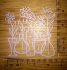 🌺5 FLOWERS IN VASE💐 cardstock paper die cut embellishments scrapbook