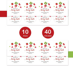 40Pcs Strawberry Thank You Stickers, Thank You Berry Much round Stickers, Sweet