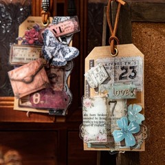 Dwpetzo Flroal Lace Tags Labels Stickers for Junk 4.13 x 5.83, Floral