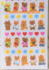 Motobayashi Animal Foil Stamping Masking Sticker Teddy Bear Kids Gift 2023 JAPAN