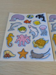 2 Sheets Vintage Carson-Dellosa Realistic Sea Life Stickers, 30 Stickers