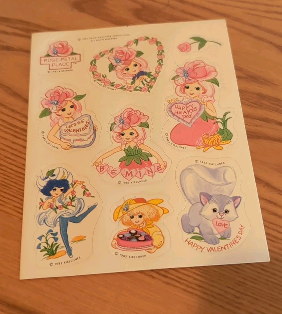 Vintage 1983 Rose Petal Place Sticker Sheet David Kirschner Productions