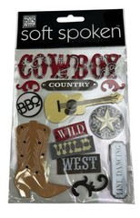 Cowboy Country Wild West Scrapbooking Stickers Soft Spoken By Mambi Guitar Boots