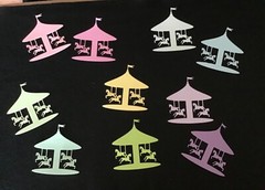 4 Horses Carousel Die Cut Embellishments 6 Pcs 2-5/8″ x 2-1/2″ Scrapbook Cards