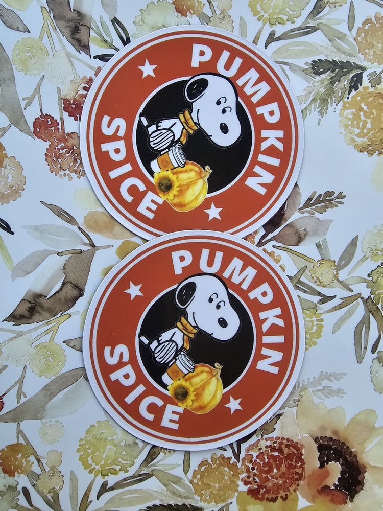Snoopy Stickers Pumpkin Spice Coffee Stickers And Magnet