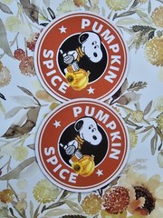 Snoopy Stickers Pumpkin Spice Coffee Stickers And Magnet