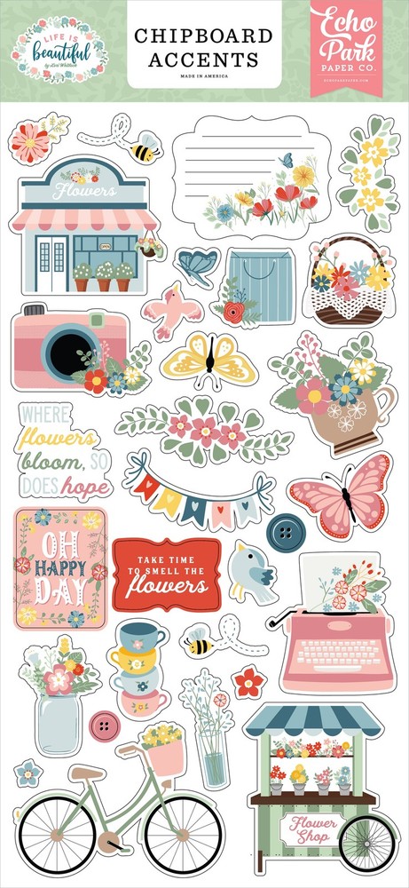 Life Is Beautiful Chipboard 6X13-Accents
