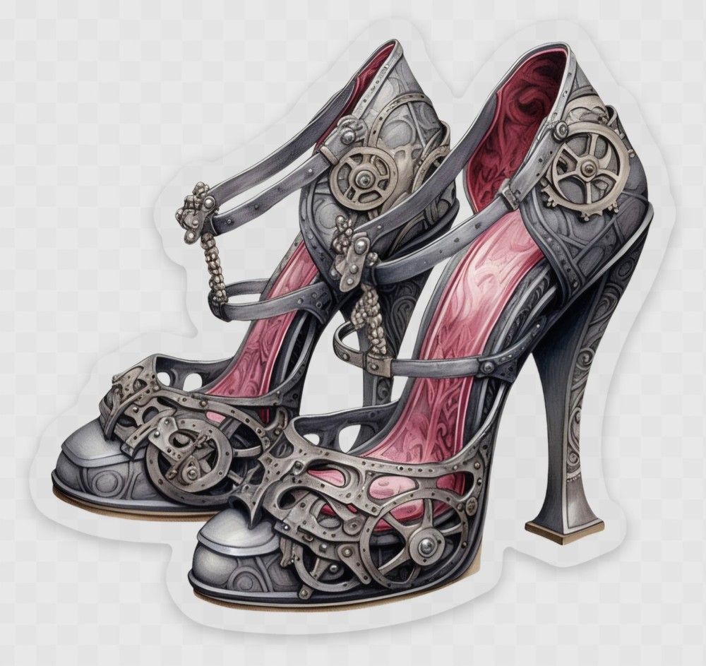 Steampunk High Heels Waterproof Vinyl Sticker | Gothic Victorian Art