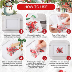 12 Sheets Christmas Rub on Transfers for Crafts and Furniture Christmas Rub on T