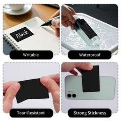 YIKIADA 240 PCS Color Coding Labels 3 × 2 Inches Vinyl Black Rectangle Sticke…