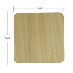 MONKEY SUN 48 Pieces 4 x 4 Inches Unfinished Square Wood Blank Coaster Bulk f…