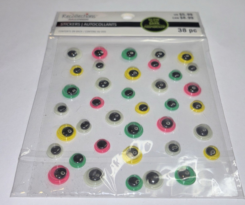 24x Wiggle Eyes 14x Glow in Dark – 38-ct Googly Eyes Sticker Pack by Creatology