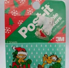 Vintage Garfield Christmas Stickers Post It Removable Odie Lights Present Tree