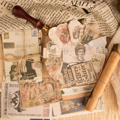200Pcs Vintage Scrapbook Stickers, Aesthetic Junk Journal Stamping Supplies