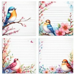 Set Of 16 Small Bird Papers For Junk Journal Scrapbook Kit