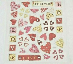 VALENTINE CRAFTS Forever Love HEART STICKERS – 49 pcs