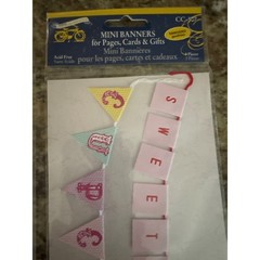 Deja Views Mini Banners Scrapbook Embellishments Valentine Baby Girl 2pk CC-307