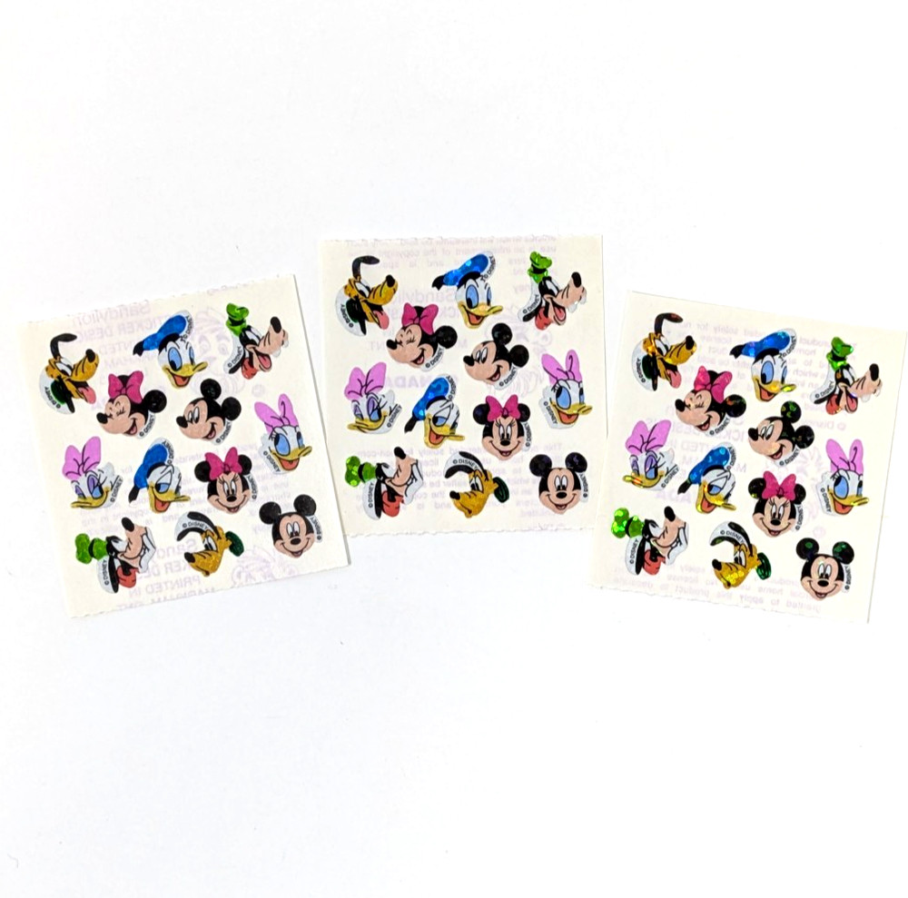 Vtg Sandylion Disney Mickey Mouse Prismatic Stickers: Pluto Donald Daisy Goofy