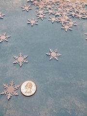 white Snowflakes  confetti 100 counts hand punched from cardstock paper 
