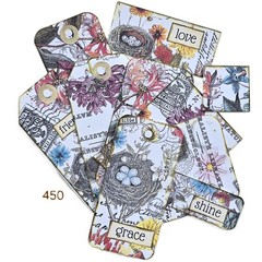 Birds Nest and Flowers Ephemera – Tags Cards – 450