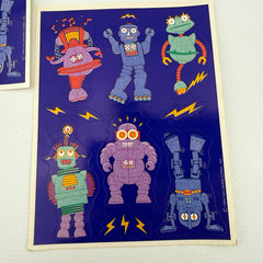 2 Vintage 1993 80’s Hallmark Cards Inc Robot Sticker Sheets 12 Total Stickers