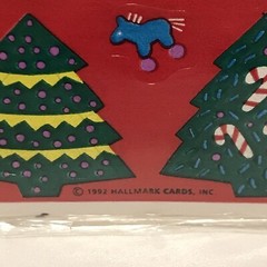 Vintage Hallmark 1992 Christmas Tree Stickers 4 Sheets In Pack ~ Sealed