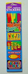 30 Christian Stickers WWJD What Would Jesus Do? (Pkg-5 Sticker Sheets) Scrapbook