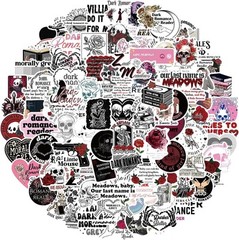 100 PCS Dark Romance Stickers,Bookish Reading Stickers for Black