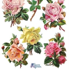 Violette Stickers Pastel Roses Sticker Sheet Vintage Rose Flowers Journal Craft