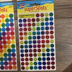 Vintage Super Spots Stickers NEW Trend Happy Sparkle Colorful Smiles RARE 1998