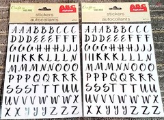 2 Silver Foil Upper Case Fancy Alphabet ABCs Stickers Crafters Square 3/4″x1/2″