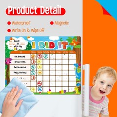 Magnetic Reward Chart, Dry Erase Task Board-One Chart & 72 Magnetic Reward Ma…