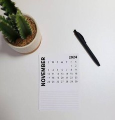 Large Calendar Stickers for Planners | Bold Month on the Side | 5″ x 7″