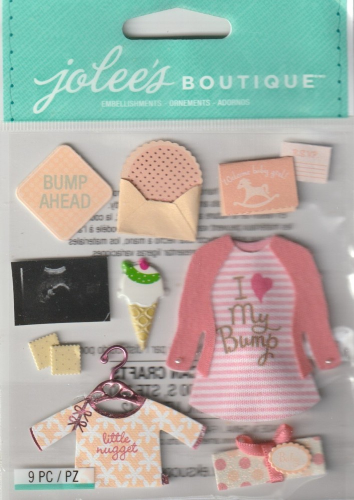 Jolees Boutique » BABY GIRL PREGNANCY » SCRAPBOOKING STICKERS- 9 pcs