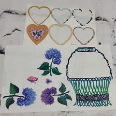 Scrapbooking Stickers Loose Lot Partial Sheets Romance Floral Teacups Antiques