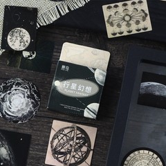 45pcs Galaxy Stickers Pack, Full Moon, Crescent Moon, Astrology, Solar System