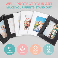 Acid-Free Picture Sleeves, 100 Pack Crystal Clear Storage Bags for 11X17 Art Pri