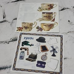 Scrapbooking Stickers Loose Lot Partial Sheets Romance Floral Teacups Antiques